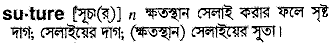Suture in Bangla Academy Dictionary