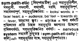 Sympathetic in Bangla Academy Dictionary