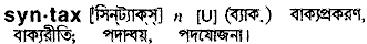 Syntax in Bangla Academy Dictionary