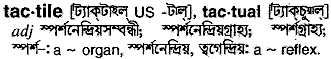 Tactile in Bangla Academy Dictionary