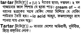 Tartar in Bangla Academy Dictionary