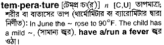 Temperature in Bangla Academy Dictionary