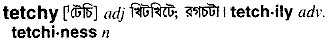 Tetchy in Bangla Academy Dictionary