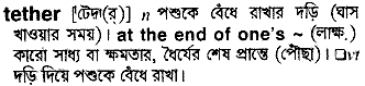 Tether in Bangla Academy Dictionary