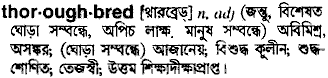 Thoroughbred in Bangla Academy Dictionary