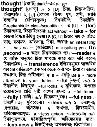 Thought in Bangla Academy Dictionary