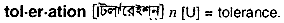 Toleration in Bangla Academy Dictionary