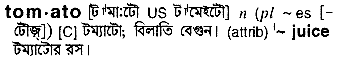 Tomato in Bangla Academy Dictionary