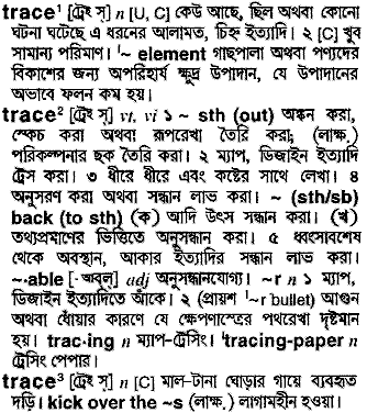 Trace in Bangla Academy Dictionary