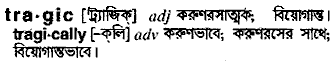 Tragic in Bangla Academy Dictionary