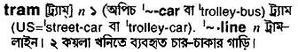 Tram in Bangla Academy Dictionary