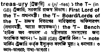 Treasury in Bangla Academy Dictionary