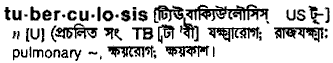 Tuberculosis in Bangla Academy Dictionary