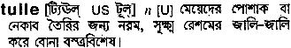 Tulle in Bangla Academy Dictionary