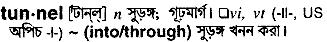 Tunnel in Bangla Academy Dictionary