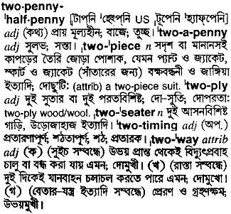 Twopenny-halfpenny in Bangla Academy Dictionary