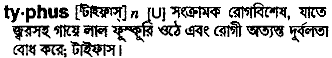 Typhus in Bangla Academy Dictionary