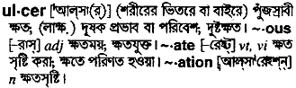 Ulcer in Bangla Academy Dictionary