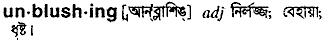 Unblushing in Bangla Academy Dictionary