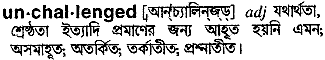 Unchallenged in Bangla Academy Dictionary