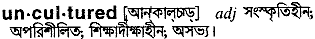 Uncultured in Bangla Academy Dictionary
