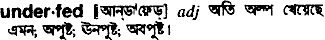 Underfed in Bangla Academy Dictionary