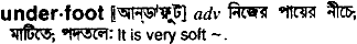 Underfoot in Bangla Academy Dictionary