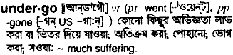 Undergo in Bangla Academy Dictionary