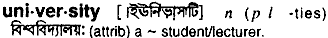 University in Bangla Academy Dictionary