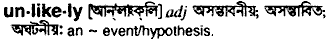 Unlikely in Bangla Academy Dictionary