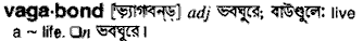 Vagabond in Bangla Academy Dictionary