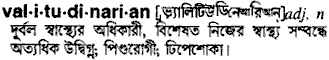Valitudinarian in Bangla Academy Dictionary