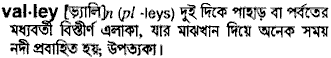 Valley in Bangla Academy Dictionary