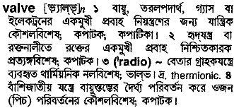 Valve in Bangla Academy Dictionary