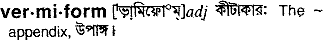 Vermiform in Bangla Academy Dictionary