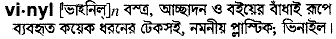 Vinyl in Bangla Academy Dictionary