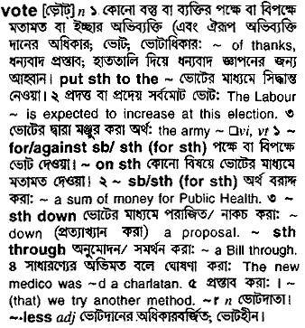 Vote in Bangla Academy Dictionary
