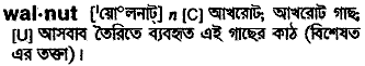 Walnut in Bangla Academy Dictionary