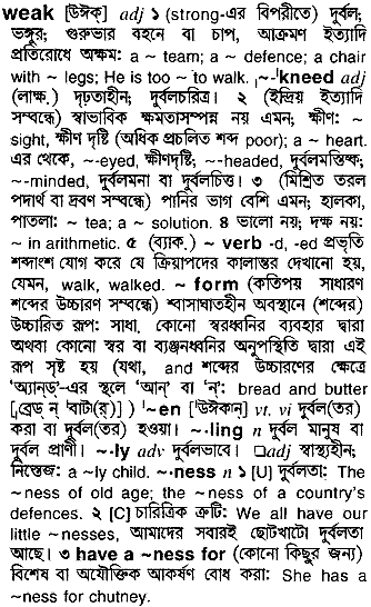 Weak in Bangla Academy Dictionary