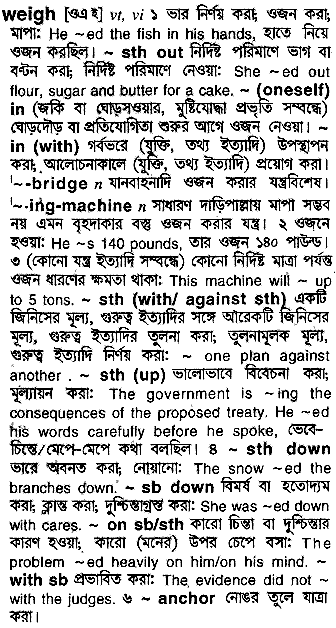 Weigh in Bangla Academy Dictionary
