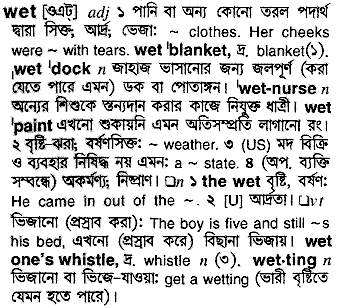 Wet in Bangla Academy Dictionary