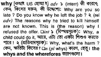 Why in Bangla Academy Dictionary