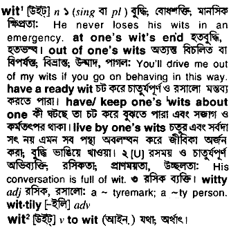 Wit in Bangla Academy Dictionary