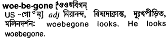 Woebegone in Bangla Academy Dictionary