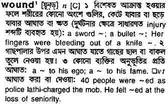 Wound in Bangla Academy Dictionary