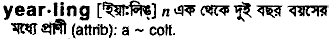 Yearling in Bangla Academy Dictionary