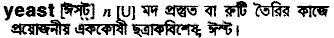 Yeast in Bangla Academy Dictionary
