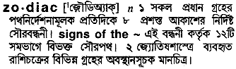 Zodiac in Bangla Academy Dictionary
